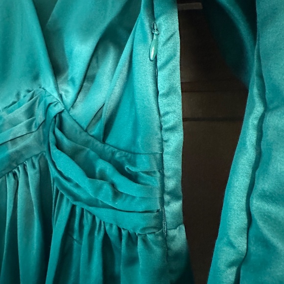 NEW Anthropologie Nikasha Emerald Applique Satin Dress size S - Picture 10 of 13